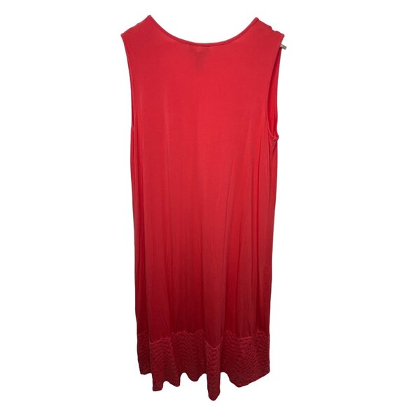 AnyWear by Catherines Coral Sleeveless Maxi Dress 0X Crochet Hem - Picture 2 of 7